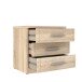 Nachtkommode >GLORIA< in Sonoma Eiche Dekor, 3 Schubladen - 45,2x45,9x35,1cm (BxHxT)