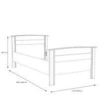 Bettgestell >GLORIA< Seniorenbett in Sonoma Eiche Dekor (Innenmaß 100x200cm) - 115,4x88,7x209,7cm (BxHxT)