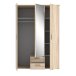 Drehtürenschrank >GLORIA< in Sonoma Eiche Dekor / Spiegel, 3 Türen - 139,2x200,8x59,6cm (BxHxT)