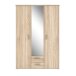 Drehtürenschrank >GLORIA< in Sonoma Eiche Dekor / Spiegel, 3 Türen - 139,2x200,8x59,6cm (BxHxT)