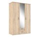 Drehtürenschrank >GLORIA< in Sonoma Eiche Dekor / Spiegel, 3 Türen - 139,2x200,8x59,6cm (BxHxT)