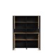 Highboard >HIGH ROCK< in Schwarz/ Riviera Eiche Dekor, 4 Türen - 121,3x152,3x40,2cm (BxHxT)