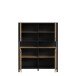 Highboard >HIGH ROCK< in Schwarz/ Riviera Eiche Dekor, 4 Türen - 121,3x152,3x40,2cm (BxHxT)