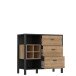 Kommode >HIGH ROCK< in Schwarz/ Riviera Eiche Dekor, 3 Schubladen - 93,3x85,1x40,2cm (BxHxT)