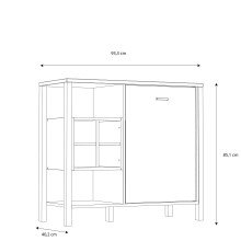 Kommode >HIGH ROCK< in Schwarz/ Riviera Eiche Dekor - 93,3x85,1x40,2cm (BxHxT)