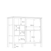 Kommode >HIGH ROCK< in Schwarz/ Riviera Eiche Dekor - 93,3x85,1x40,2cm (BxHxT)