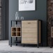 Kommode >HIGH ROCK< in Schwarz/ Riviera Eiche Dekor - 93,3x85,1x40,2cm (BxHxT)