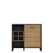 Kommode >HIGH ROCK< in Schwarz/ Riviera Eiche Dekor - 93,3x85,1x40,2cm (BxHxT)