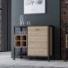 Kommode >HIGH ROCK< in Schwarz/ Riviera Eiche Dekor - 93,3x85,1x40,2cm (BxHxT)