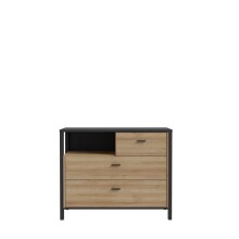 Kommode >HIGH ROCK< in Schwarz/ Riviera Eiche...