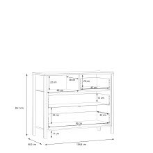 Kommode >HIGH ROCK< in Schwarz/ Riviera Eiche Dekor, 3 Schubladen - 104,8x85,1x40,2 (BxHxT)