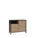 Kommode >HIGH ROCK< in Schwarz/ Riviera Eiche Dekor, 3 Schubladen - 104,8x85,1x40,2 (BxHxT)