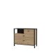 Kommode >HIGH ROCK< in Schwarz/ Riviera Eiche Dekor, 3 Schubladen - 104,8x85,1x40,2 (BxHxT)