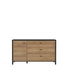 Sideboard >HIGH ROCK< in Schwarz/ Riviera Eiche...
