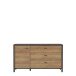 Sideboard >HIGH ROCK< in Schwarz/ Riviera Eiche Dekor, 3 Schubladen, 1 Tür - 151,3x85,1x40,2cm (BxHxT)