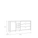 Sideboard >HIGH ROCK< in Schwarz/ Riviera Eiche Dekor, 3 Schubladen, 1 Tür - 186,3x85,1x40,2cm (BxHxT)