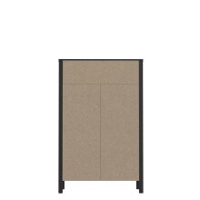Hochkommode >HIGH ROCK< in Schwarz / Riviera Eiche Dekor, 4 Schubladen - 69,8x110,7x40,2cm (BxHxT)
