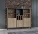 Highboard >HIGH ROCK< in Schwarz/ Riviera Eiche Dekor, 11 Fächer, - 139,4x117,1x40,2cm (BxHxT)