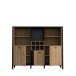 Highboard >HIGH ROCK< in Schwarz/ Riviera Eiche Dekor, 11 Fächer, - 139,4x117,1x40,2cm (BxHxT)