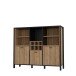 Highboard >HIGH ROCK< in Schwarz/ Riviera Eiche Dekor, 11 Fächer, - 139,4x117,1x40,2cm (BxHxT)