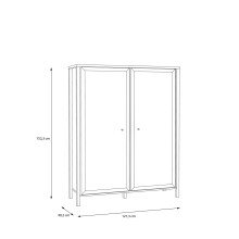 Vitrine >HIGH ROCK< in Schwarz / Riviera Eiche Dekor - 121,3x152,3x40,2cm (BxHxT)