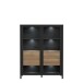 Vitrine >HIGH ROCK< in Schwarz / Riviera Eiche Dekor - 121,3x152,3x40,2cm (BxHxT)