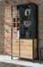 Vitrine >HIGH ROCK< in Schwarz  / Riviera Eiche Dekor - 86,3x193,9x40,2cm (BxHxT)
