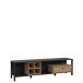 Lowboard >HIGH ROCK< in Schwarz/ Riviera Eiche Dekor mit Schublade - 181,3x49,9x40,2cm (BxHxT)