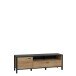Lowboard >HIGH ROCK< in Schwarz/ Riviera Eiche Dekor mit Schublade - 151,3x49,9x40,2cm (BxHxT)