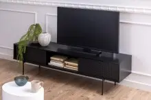 TV-Board >Angus< in schwarz, MDF, Stahl -...