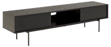 TV-Board >Angus< in schwarz, MDF, Stahl - 180x44,5x40cm (BxHxT)