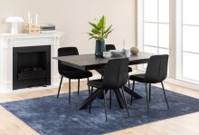 Kulissen-Esstisch >Heaven< (ausziehbar bis 210cm) in schwarz, Glas-Keramik, Stahl - 168(210)x76x90cm (BxHxT)