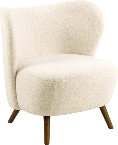 Loungesessel >Crosby< in creme, Polyester, Rubberwood - 76x82x73cm (BxHxT)
