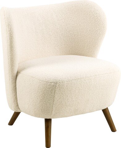 Loungesessel >Crosby< in creme, Polyester, Rubberwood - 76x82x73cm (BxHxT)