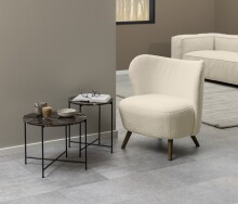 Loungesessel >Crosby< in creme, Polyester, Rubberwood - 76x82x73cm (BxHxT)