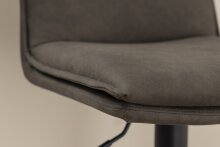 Barhocker >Flynn< (2er-Set) in Grau, Polyester, Stahl - 44x107x53cm (BxHxT)
