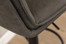 Barhocker >Flynn< (2er-Set) in Grau, Polyester, Stahl - 44x107x53cm (BxHxT)