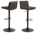 Barhocker >Flynn< (2er-Set) in Grau, Polyester, Stahl - 44x107x53cm (BxHxT)