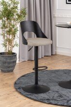 Barhocker >Lucy< (2er-Set) in sand, Polyester, Stahl - 47x113x50,5cm (BxHxT)