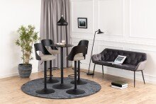 Barhocker >Lucy< (2er-Set) in sand, Polyester, Stahl - 47x113x50,5cm (BxHxT)