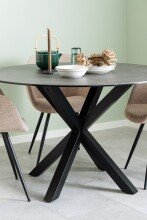 Esstisch >Heaven< in schwarz, Glas-Keramik, Stahl - 75,5x119cm (HxD)