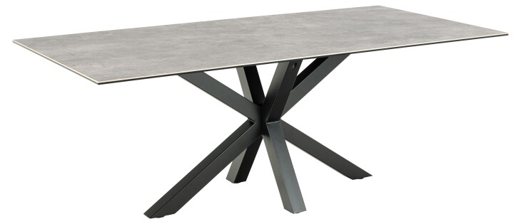 Esstisch >Heaven< in Grau, Glas-Keramik, Stahl - 200x75,5x100cm (BxHxT)