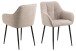 Armlehnstuhl >Brenda< (2er-Set) in Beige, Stoff, Stahl - 59x84,5x54,5cm (BxHxT)