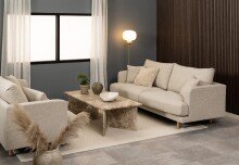 Couchtisch >Vega< in Braun, Marmor - 140x42x70cm (BxHxT)