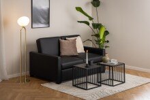 Beistelltisch >Strington< in Grau, Glas, Stahl - 40x40x40cm (BxHxT)