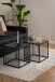 Beistelltisch >Strington< in Grau, Glas, Stahl - 40x40x40cm (BxHxT)