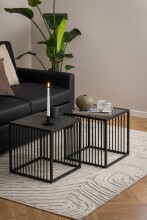 Beistelltisch >Strington< in schwarz, MDF, Stahl - 40x40x40cm (BxHxT)