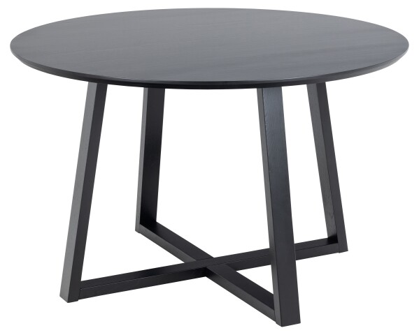 Esstisch >Malika< in schwarz, MDF, Massivholz - 75x120cm (HxD)