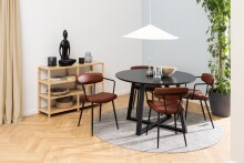 Esstisch >Malika< in schwarz, MDF, Massivholz - 75x120cm (HxD)