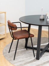 Esstisch >Malika< in schwarz, MDF, Massivholz - 75x120cm (HxD)